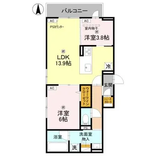 クラシスト新金岡【1階】の間取り