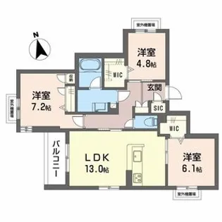シャーメゾン 伽羅橋【3階】の間取り