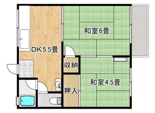 浜寺ハイツ【2階】の間取り
