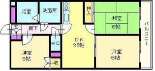 グローリアス金岡【A203号室】の間取り
