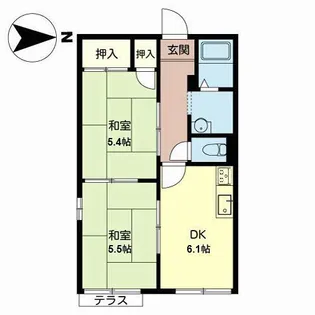 クレール鳳【1階】の間取り
