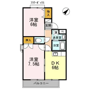 ハイツプラムナイン【2階】の間取り