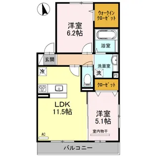 ルシエルメイキラA棟【1階】の間取り