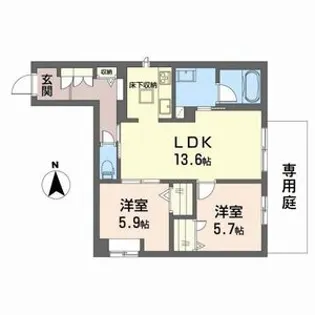 シャーメゾン金岡公園【1階】の間取り