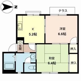 ハイツ鴨谷台【1階】の間取り