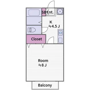 フレンテ鳳【1階】の間取り
