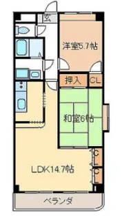 フリーデンス浜寺【2階】の間取り