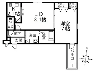 イノベーション鳳【1階】の間取り