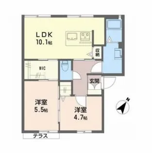 ラ・フロール浜寺【1階】の間取り