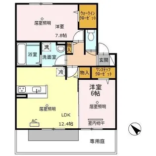 フォレスタ小津【1階】の間取り