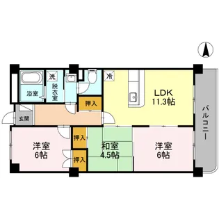 グランディール東山【1階】の間取り
