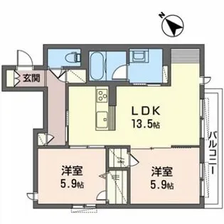 シャーメゾン嘉右衛門【201号室】の間取り