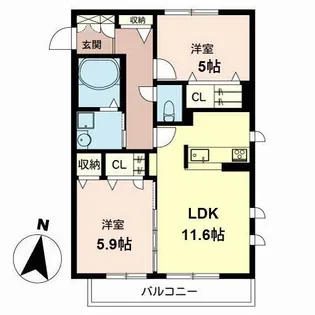 シャーメゾン深井【2階】の間取り