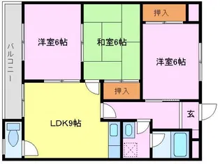 ロゴス楢葉【3階】の間取り