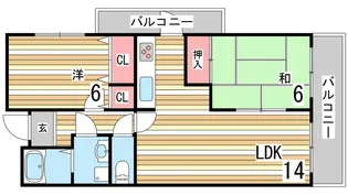 ガーネット森北町【1階】の間取り