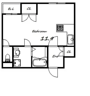 1Kの間取り画像