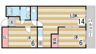 ガーネット森北町【3階】の間取り