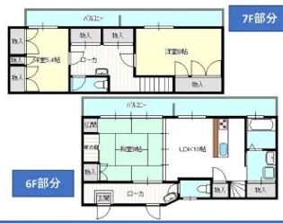 ドミール橘【6階】の間取り