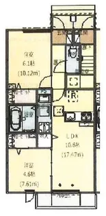 クローバー富士2号館【2階】の間取り