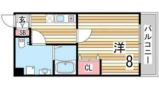 プラーフ湊川【3階】の間取り