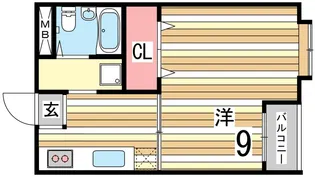 1Kの間取り画像