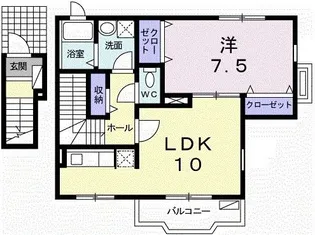 プチメゾン山手【2階】の間取り