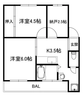 ドミールサニー緑町3号棟【4階】の間取り