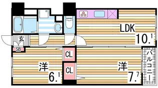 兵庫県神戸市垂水区霞ケ丘7丁目【マンション】の間取り