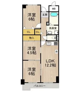 兵庫県神戸市灘区新在家南町3丁目【マンション】の間取り