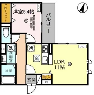 兵庫県神戸市灘区岩屋北町2丁目【アパート】の間取り