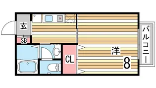 兵庫県神戸市東灘区本山北町5丁目【アパート】の間取り