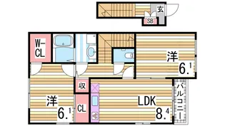 フローラ上津台II番館【2階】の間取り