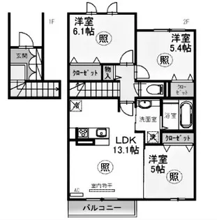 兵庫県神戸市東灘区御影山手3丁目【アパート】の間取り