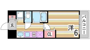 プレサンス神戸裁判所前デリシア【8階】の間取り
