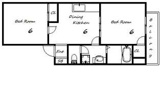 2DKの間取り画像