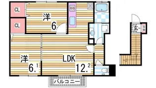 兵庫県神戸市垂水区下畑町字石畳【アパート】の間取り