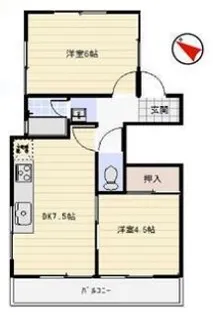 船寺ハイム【2階】の間取り