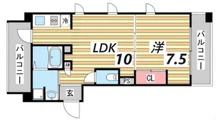 1LDKの間取り画像