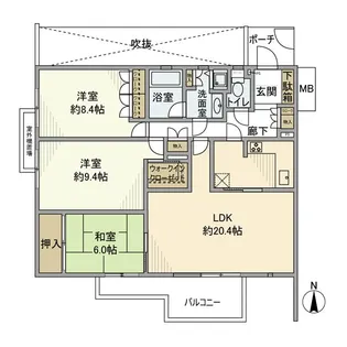 パーク・コート御影【2階】の間取り
