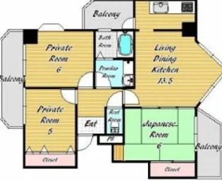 ル・パレ須磨【8階】の間取り