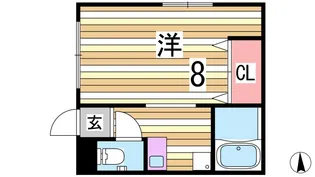 グランディア旗塚通【3階】の間取り