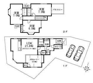 兵庫県西宮市松園町【一戸建】の間取り