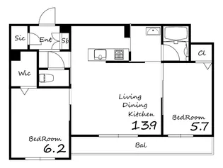 エクセレントガーデンヒルズ A棟【1階】の間取り