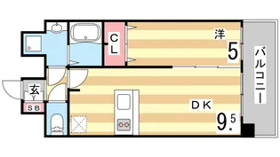 1LDKの間取り画像