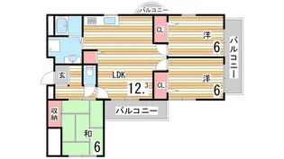 エルネスト甲南山手【3階】の間取り