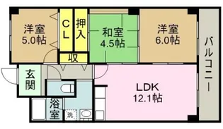 ベガ中上【5階】の間取り
