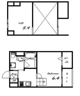 ユースビレッジ神戸長田【2階】の間取り