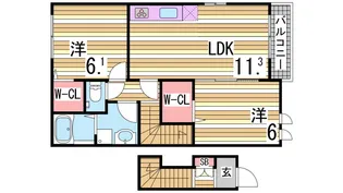 カーサ・アルドーレI【2階】の間取り