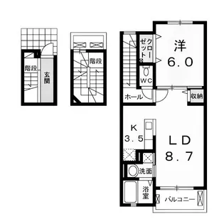 Berusionnyamate【3階】の間取り