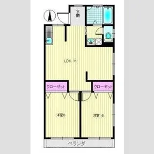 山手ハイム【303号室】の間取り